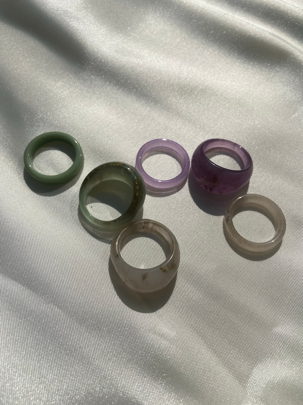 CHUNKY MARBLE RING SET